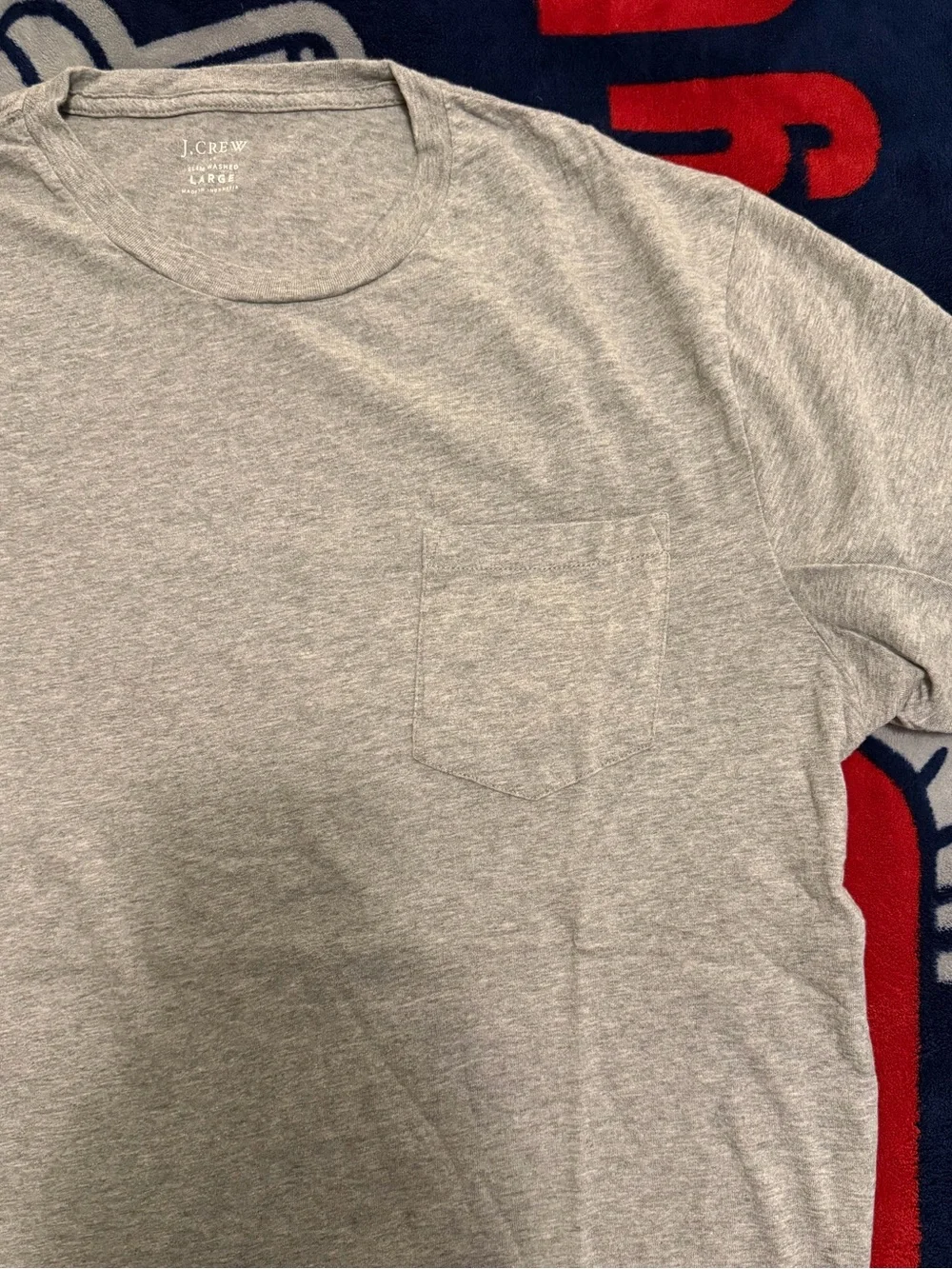 J. Crew Slim Washed Pocket Crewneck T-Shirt Gray 100% Cotton Men’s L